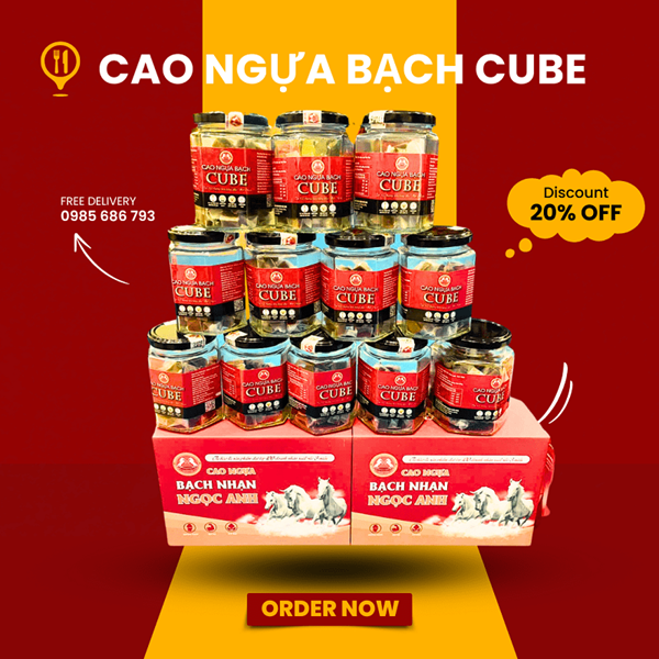 Cao Ngựa Bạch Mắt Đỏ CUBE Nguyên Chất [Dạng Viên nhỏ]